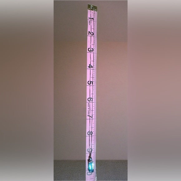 Elegant Blue Topaz Pendant 925 Sterling Silver Box Chain W/CZ Accents, 18” NWOT - Picture 6 of 6